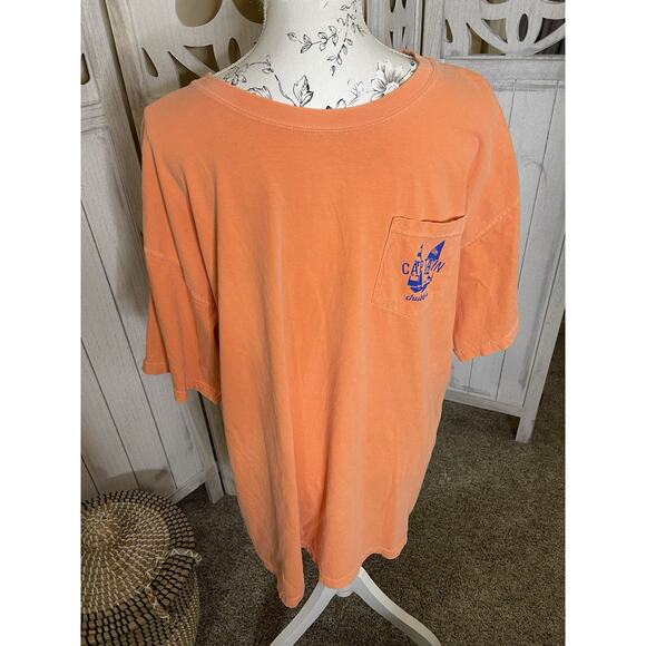 Chubbies Shirt Mens Xl Bright Orange Pocket Casual Short Sleeve Tee ‘Captain’ - Picture 1 of 6
